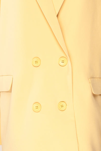 Marousi Yellow Oversized Blazer | La petite garçonne fabric