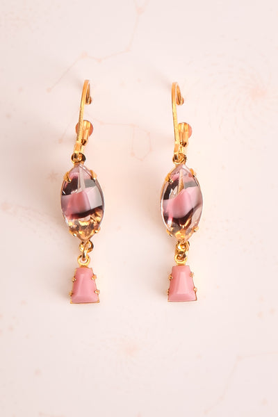 Martha Louise Golden & Pink Pendant Earrings | Boutique 1861