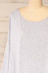 Marthine Grey Oversized Tunic Top w/ Pockets | La petite garçonne front close-up