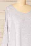 Marthine Grey Oversized Tunic Top w/ Pockets | La petite garçonne side close-up