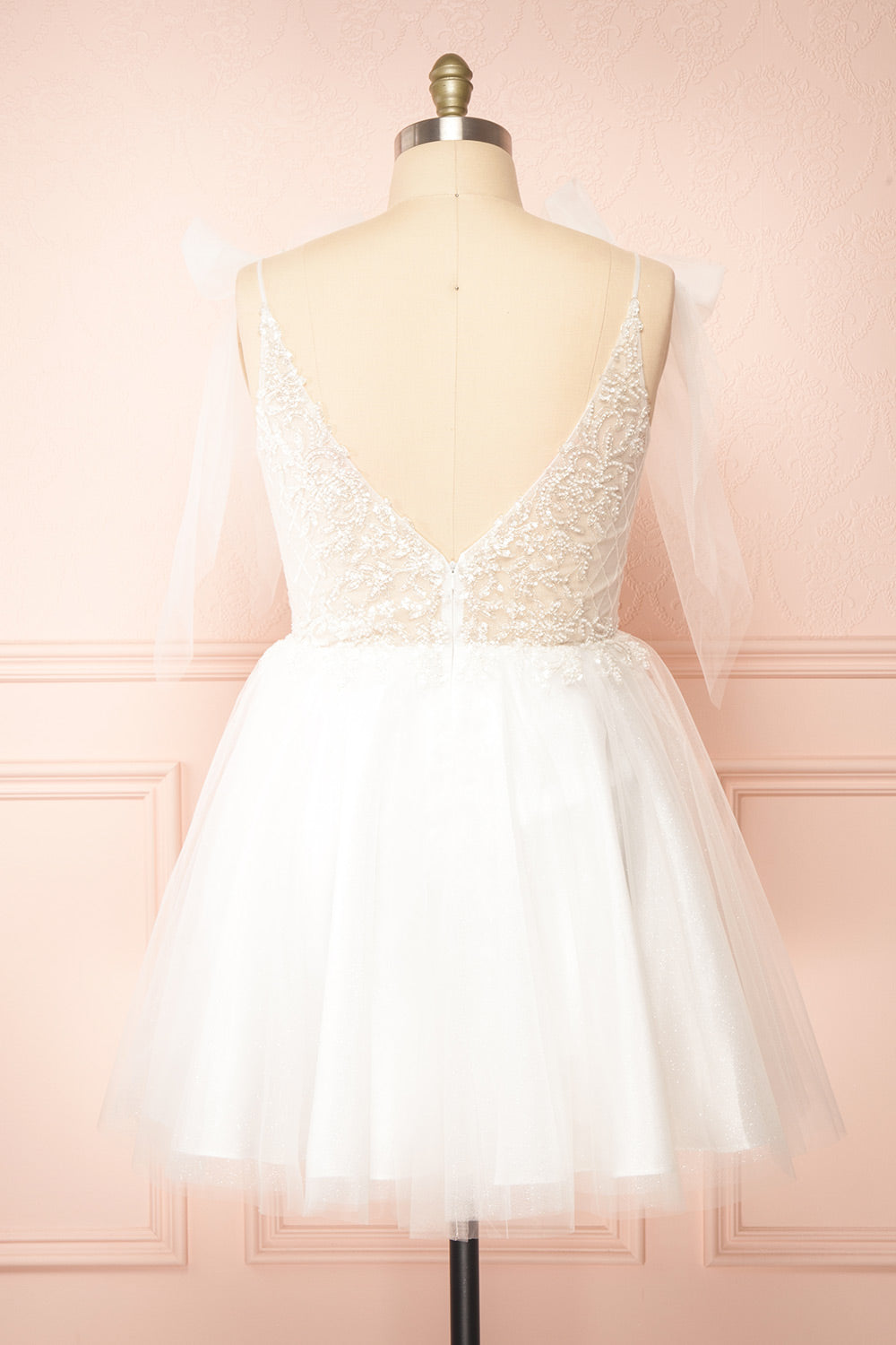 Martine Embroidered Short Bridal Dress | Boudoir 1861 back taille plus