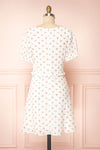 Marva White Floral V-Neck Short Sleeve Dress | Boutique 1861 back view