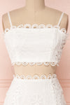 Marwah White Embroidered Bridal Two Piece Set | Boudoir 1861 front close-up