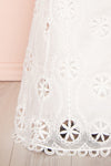Marwah White Embroidered Bridal Two Piece Set | Boudoir 1861 bottom close-up