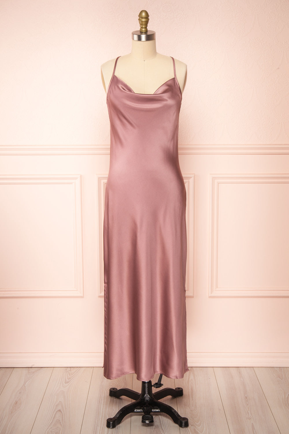 Mary-Pier Mauve Cowl Neck Midi Dress | Boutique 1861 frotn view