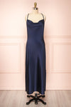 Mary-Pier Navy Cowl Neck Midi Dress | Boutique 1861 front view