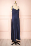 Mary-Pier Navy Cowl Neck Midi Dress | Boutique 1861 side view