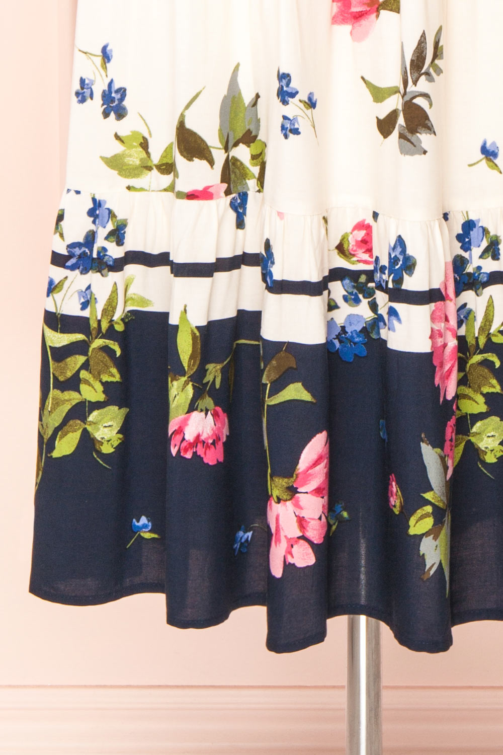 Maryse Floral Short Sleeve Faux Wrap Midi Dress | Boutique 1861 bottom 
