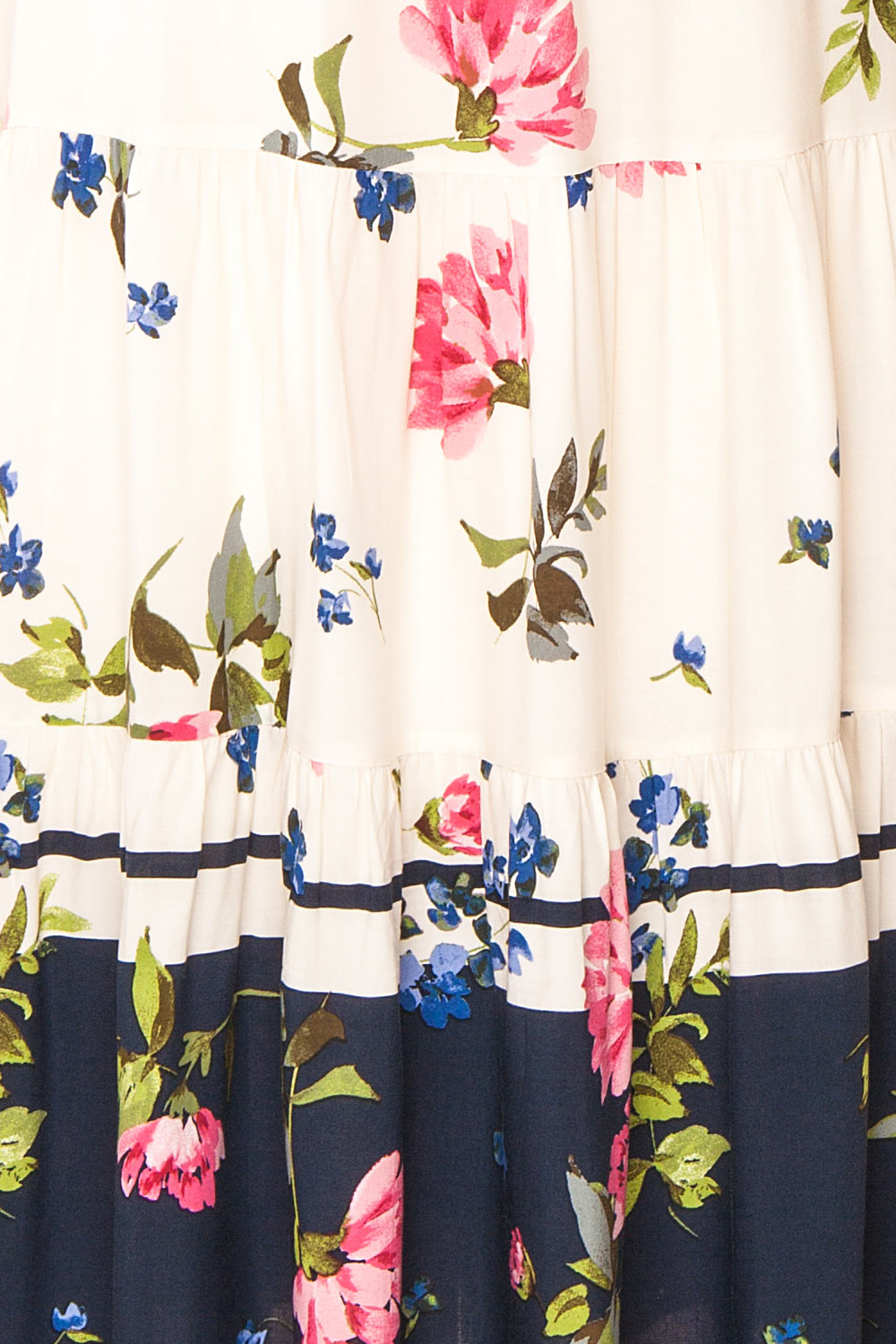 Maryse Floral Short Sleeve Faux Wrap Midi Dress | Boutique 1861 fabric 