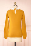 Marza Mustard Long Sleeve Lace Collar Top | Boutique 1861 back view