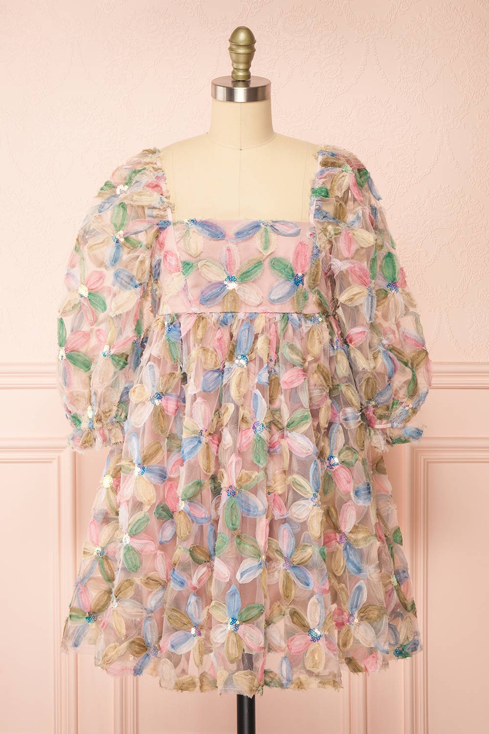 Marzia Short Floral Babydoll Dress | Boutique 1861 front view