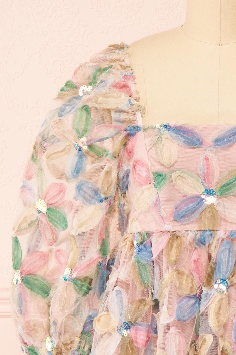 Marzia Short Floral Babydoll Dress | Boutique 1861 front close-up
