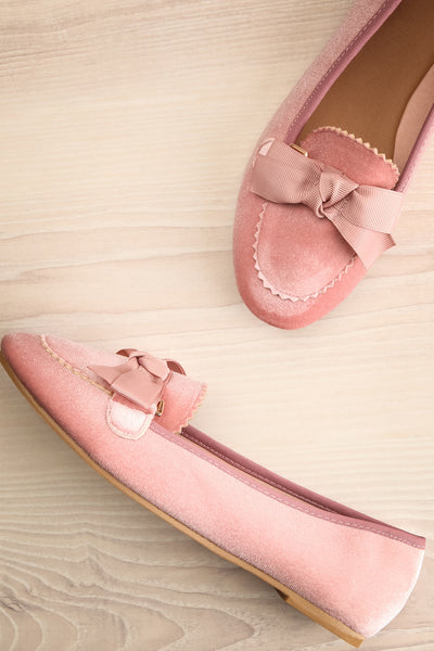 Mathis Quartz Blush Pink Velvet Loafers | La Petite Garçonne 1
