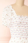 Matryoshka White Square Neck Tiered Maxi Dress | Boutique 1861 side close-up