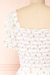 Matryoshka White Square Neck Tiered Maxi Dress | Boutique 1861 back close-up