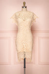 Mattea Blush Crocheted Lace Fitted Cocktail Dress | Boutique 1861