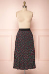 Maura Black & Colourful Floral Pleated Midi Skirt | FRONT VIEW | Boutique 1861