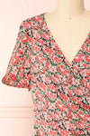 Maurine Short Floral Wrap Dress | Boutique 1861 front close-up