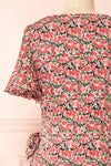 Maurine Short Floral Wrap Dress | Boutique 1861 back close-up
