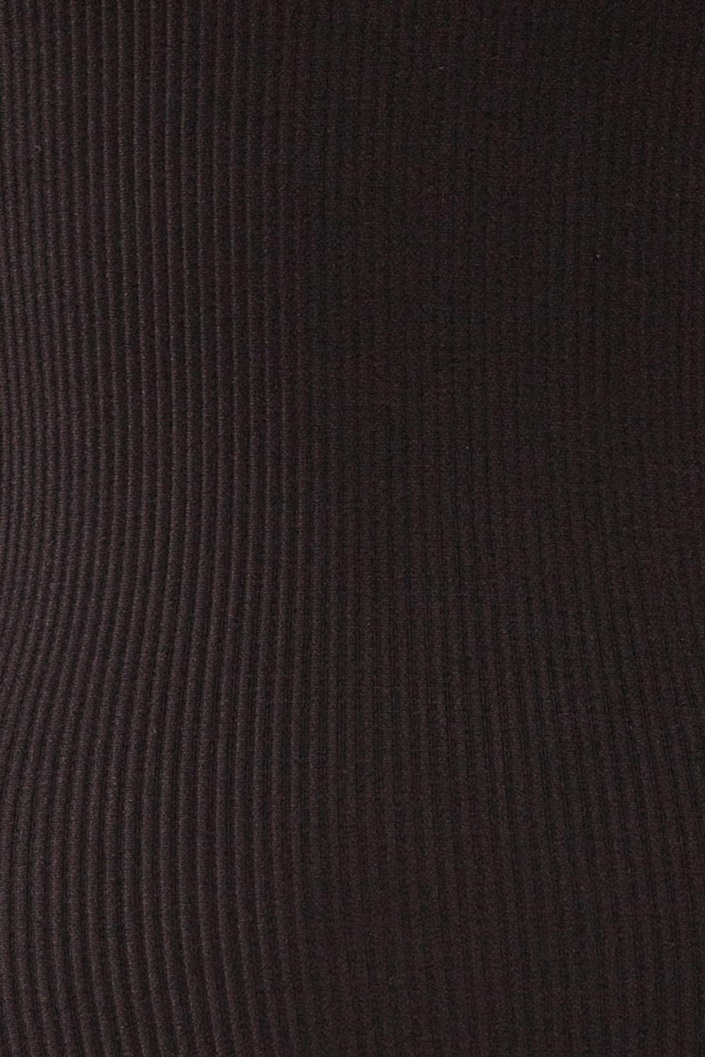 Maya Black Ribbed V-Neck Bodysuit | La petite garçonne fabric