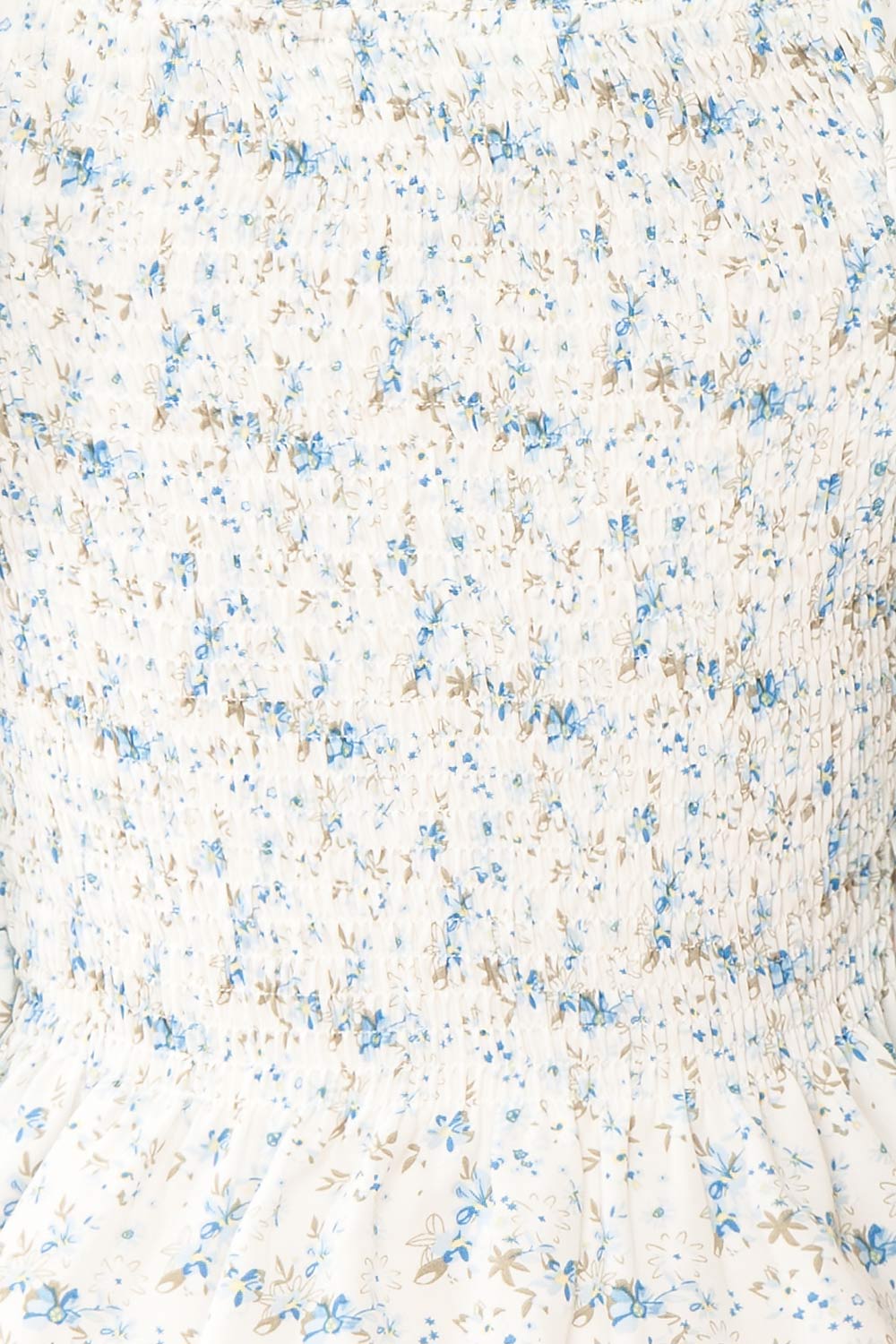 Mayanne Blue Ruched Floral Top | Boutique 1861 texture
