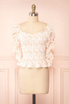 Mayanne Pink Ruched Floral Top | Boutique 1861 front view
