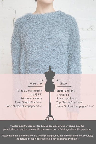 Mazie Blue Fuzzy Cropped Sweater | Boutique 1861 fiche