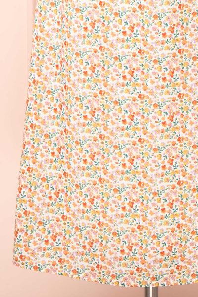 Mckenzie Midi Satin Floral Skirt | Boutique 1861 bottom close-up