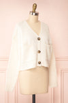 Medea Beige Cropped Knit Cardigan | Boutique 1861 side view