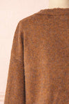 Medea Brown Cropped Knit Cardigan | Boutique 1861 back close-up