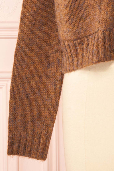 Medea Brown Cropped Knit Cardigan | Boutique 1861 bottom