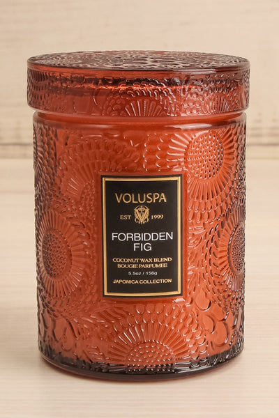 Medium Glass Candle Forbidden Fig by Voluspa | La petite garçonne close-up