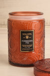 Medium Glass Candle Forbidden Fig by Voluspa | La petite garçonne open close-up