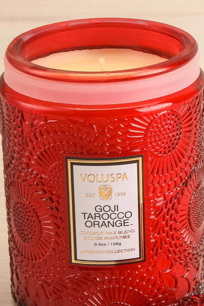 Medium Jar Candle Goji Tarocco Orange | Voluspa | La petite garçonne open close-up