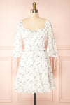 Meigetsu Short Floral Dress w/ 3/4 Puff Sleeves | Boutique 1861 front view