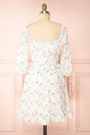 Meigetsu Short Floral Dress w/ 3/4 Puff Sleeves | Boutique 1861 back view