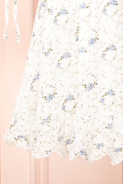 Meigetsu Short Floral Dress w/ 3/4 Puff Sleeves | Boutique 1861 bottom
