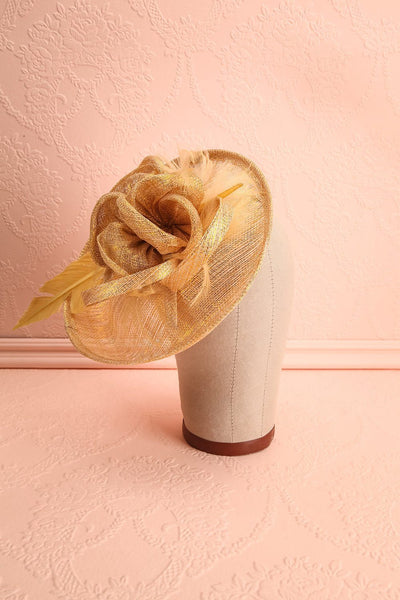Mélilot Or Golden Woven Straw Fascinator | Boudoir 1861