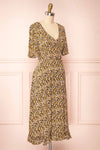 Melanie V-Neck Floral Midi Dress w/ Short Sleeves | Boutique 1861 side view