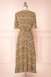 Melanie V-Neck Floral Midi Dress w/ Short Sleeves | Boutique 1861 back view