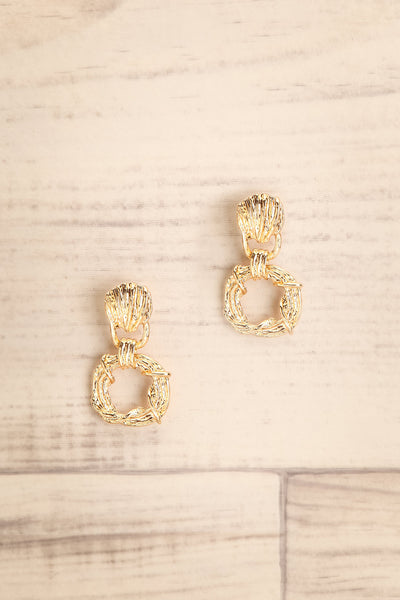 Melenki Gold Wreath Pendant Earrings | La Petite Garçonne