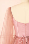 Melilla Pink Short Tulle Dress w/ Satin Corset | Boutique 1861 back close-up