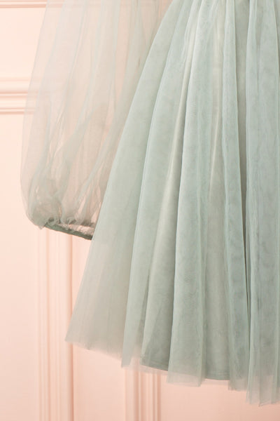 Melilla Sage Short Tulle Dress w/ Satin Corset | Boutique 1861 bottom