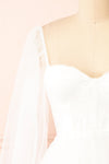 Melilla White Short Tulle Dress w/ Satin Corset | Boutique 1861 front close-up