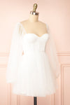Melilla White Short Tulle Dress w/ Satin Corset | Boutique 1861 side view
