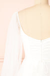 Melilla White Short Tulle Dress w/ Satin Corset | Boutique 1861 back close-up