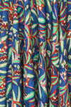 Meline Blue Colored Pattern A-Line Midi Dress fabric | Boutique 1861