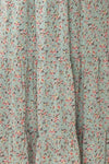 Meliora Green-Blue Floral Layered Dress | La petite garçonne fabric