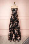 Melisandre Black Sequins Maxi Bustier Dress | Boutique 1861 front view