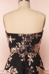 Melisandre Black Sequins Maxi Bustier Dress | Boutique 1861 back close-up